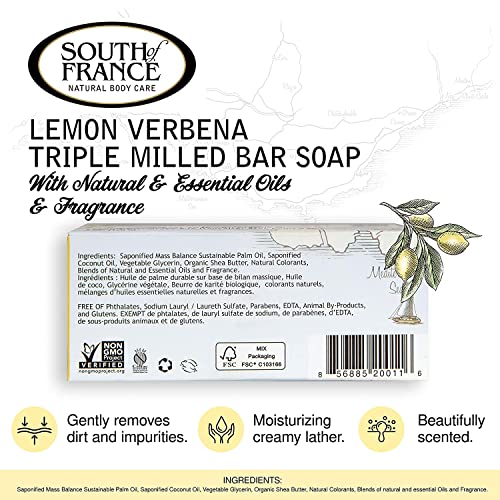 Güney Fransa Doğal Vücut Bakımı Limon Mineçiçeği Oval Sabun 6 OZ (6'lı Paket)