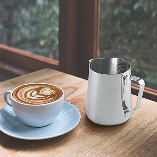 Zulay Mutfak 20oz Paslanmaz Çelik Süt Köpürtme Sürahisi-Süt Köpürtücü Fincan - Kolay Temizlenebilir Espresso Aksesuarları-Okunması