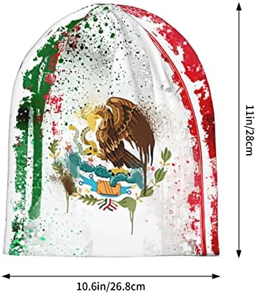 Meksika Bayrağı Bere Kemo Şapka Kanser Şapkalar örgü şapkalar Baggy Hımbıl Meksika örgü şapkalar Kadınlar Erkekler için