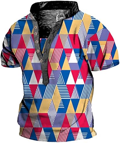 Reigns T Shirt Erkek Düğme Kısa Kollu Renk T Shirt Açık Tribal Üst Erkek Yaka Gömlek