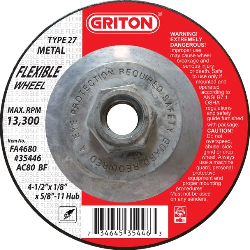 Griton FA4680 Tip 27 Göbekli Metal, Alüminyum ve Paslanmaz Çeliklerde Kullanılan Esnek Yüzey Hazırlama Tekerleği, Alüminyum