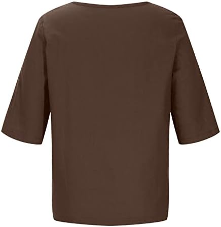 T Shirt Yaz Bayan Yarım Kollu V Boyun Yan Düğme Çiçek Fit Baskılı Üst T Shirt Casual Tee Bluz Pamuk