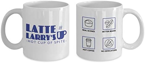 Latte larry'nin Kahve Dükkanı Kahve Kupa-Komik Sevimli Grafik Seramik Kahve Kupalar Çay Bardağı Eğlenceli Yenilik Hediye