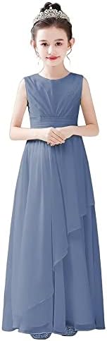 Şifon Çiçek Kız Elbise Düğün Genç Nedime Akşam Parti Kız Resmi Prenses Pageant elbise