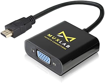 MuxLab HDMI-VGA Adaptörü | Erkek-Dişi | 1080P Full HD (1920x1200) | HDMI 1.3 | DVI 1.0 | PC, Dizüstü Bilgisayar, Medya Oynatıcı,