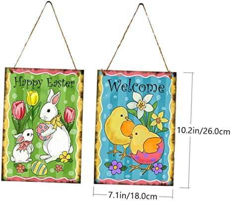 Abaodam 2 adet Paskalya Liste Para Cuartos Tavşanlar Aplikler Bezemeler Logo Ahşap Paskalya Duvar Kolye Paskalya Süslemeleri