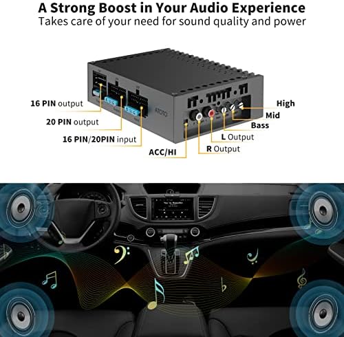 ATOTO CA-AEC01 Araba Amplifikatör ile Uyumlu F7G110XE 10 inç Çift DİN ve Tek DİN Adaptif Araba Stereo, Kablosuz CarPlay ve