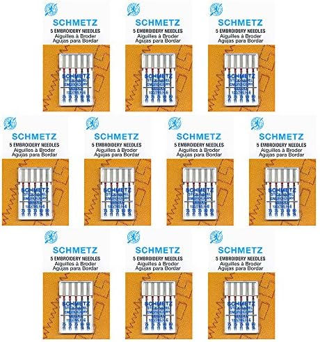 50 Schmetz Nakış Dikiş Makinesi İğneleri-Çeşitli Ebatlar-10 Kartlık Kutu