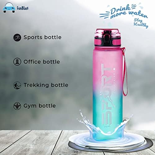 FunBlast Kırılmaz Silikon Su Şişesi, Sızdırmaz Dayanıklı BPA İçermeyen Toksik Olmayan Su Şişesi, Şişe Ofis, Spor, Okul, Spor