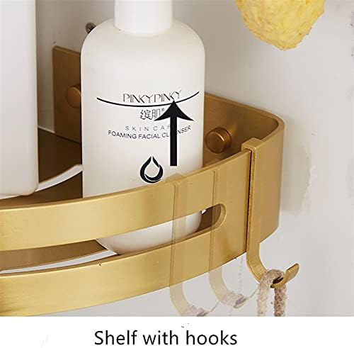EVSER Banyo Rafı Köşe Rafı Duvara Monte Banyo Rafı Fırçalanmış Altın Alüminyum Banyo duş rafı Banyo Şampuanı Tutucu Köşe