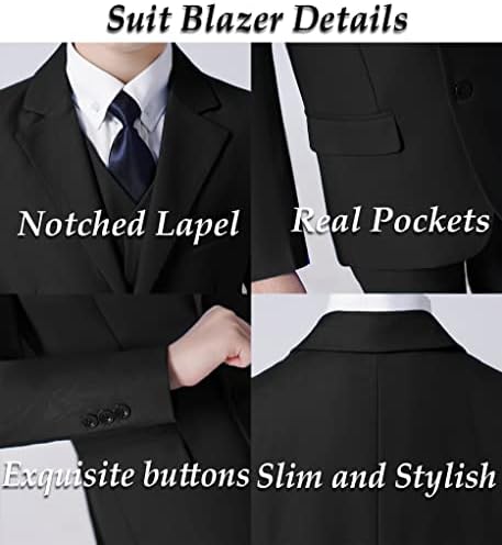 Erkek Takım Elbise 5 Parça Slim Fit Takım Elbise Çocuklar için Resmi Yüzük Taşıyıcı Takım Elbise