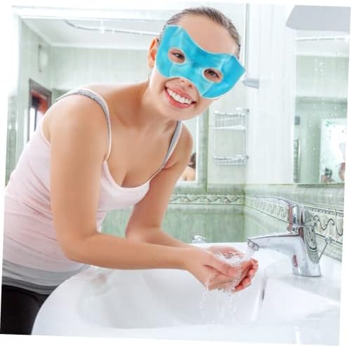 Hemoton Sıcak ve Soğuk Göz Maskesi Tek Kullanımlık Buz Paketleri Göz Bakımı Pedleri Göz Kapağı Uyku isıtma Pedi PVC Mavi