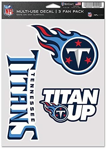WinCraft NFL Tennessee Titans Çıkartması Çok Kullanımlı Fan 3 Paket, Takım Renkleri, Bir Boyut