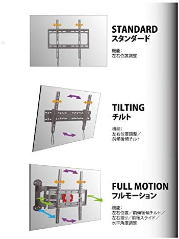 Asahi Ağaç işleme TLT-004-BK Duvara Montaj Duvara Montaj, 40-70, Siyah, Eğim