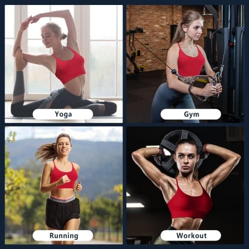 WİRİST Spor Sutyeni, Kadınlar için Egzersiz Üstleri, Orta Darbe Strappy Yastıklı Spor Sütyen Kadınlar için Yüksek Destek