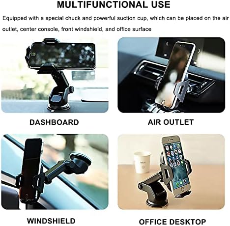Araba telefon tutucu ile Güçlü Vantuz, Eller Serbest Dash Cam Hava Firar cep telefonu yuvası için 4.7-7 inç Cep