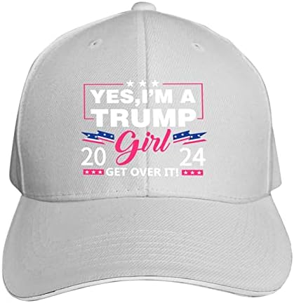 Trump 2024 Evet ben Bir Trump Kız Üstesinden Gelmek Ayarlanabilir baba şapkası şoför şapkası Sandviç Açık güneşlik kapağı