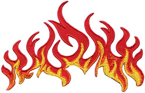 Yanan Alevler yangın Biker Dövme Yanıcı Tehlike Uyarı İşlemeli Aplike Demir-on Patch S-1647