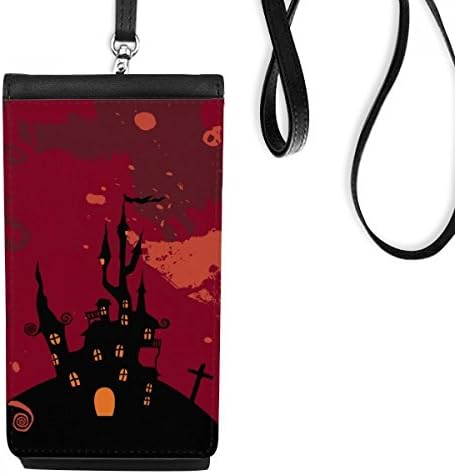 Kale Hayalet Korku Cadılar Bayramı Kabak Telefon cüzdan çanta asılı cep kılıfı siyah cep