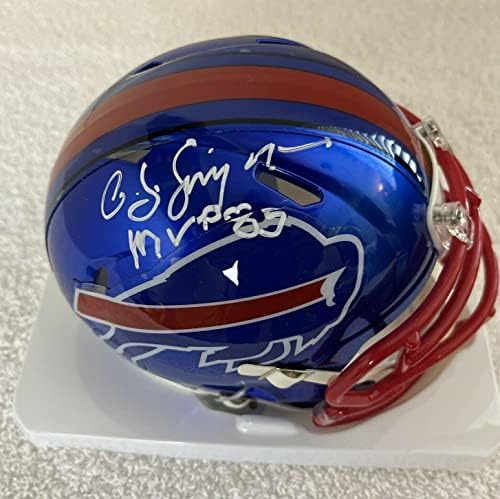 OJ Simpson, İmzalı NFL Buffalo Bills Mini KaskınıMVP 85 Yazısı ve Beckett Kimlik Doğrulaması ile İmzaladı