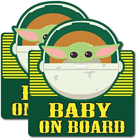 Bir Şey Satın Al Gemide Bebek Yoda Çıkartmaları-Araba için süslü çıkartmalar-Araba için Bebek Yoda Etiketi-Araba Penceresi