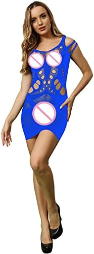 Kadın Örgü Iç Çamaşırı Fishnet Babydoll Mini Elbise Tek Parça Babydoll Cut Out Bodysuits Şeffaf Elbise Kadınlar ıçin Ücretsiz
