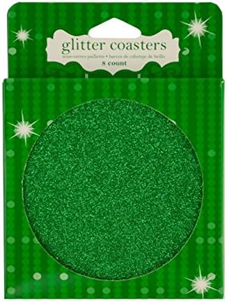 Toplu Yeşil Glitz Glitter Bardak Altlığı Satın Aldı-24'lü Paket