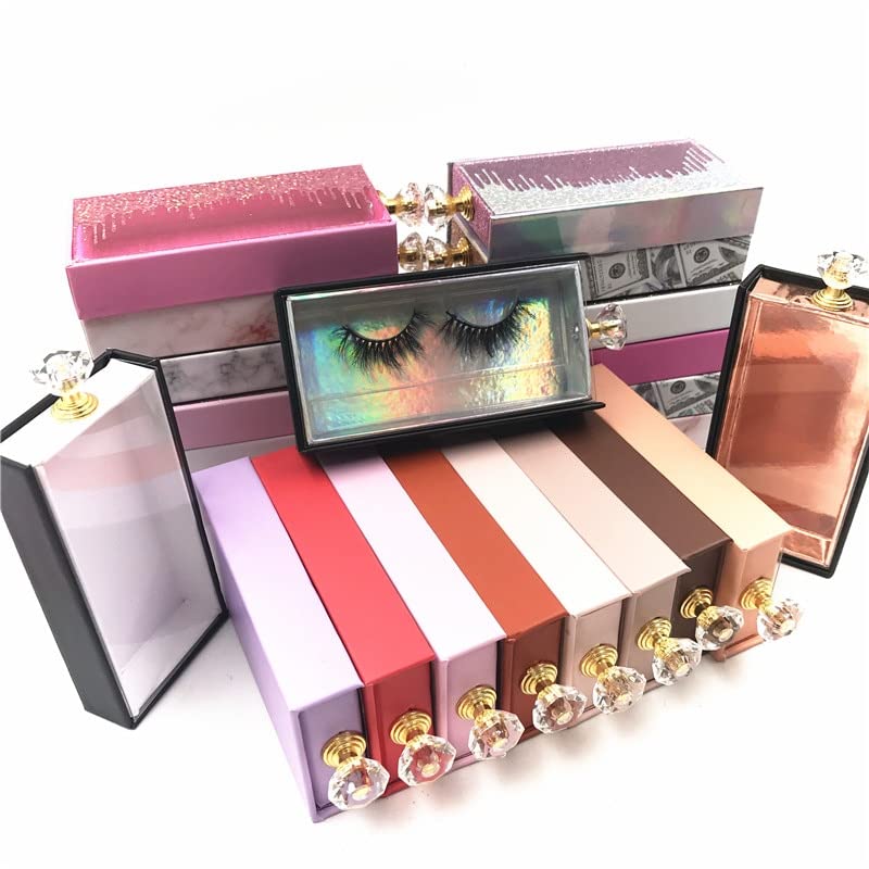 Kirpik Kutusu Paketi Makyaj Araçları Ürün Kutuları Kirpik Ambalajı kristal tutacak (Renk: Color15, Boyut: tepsili 5 kutu)