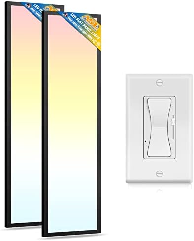 Allsmartlife 1x4FT LED panel aydınlatma 2 Paket Siyah ve Dimmer Anahtarı