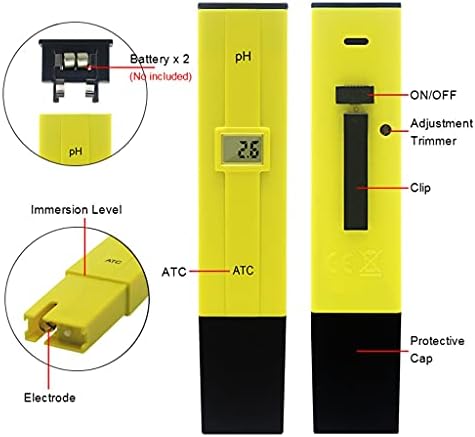 N / A Dijital PH ölçer su test cihazı Kalem 0-14 PH Yüksek Doğruluk Akvaryum Toprak gıda laboratuvarı PH Monitör ATC Taşınabilir
