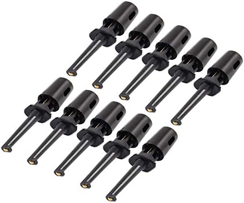 Yeni Lon0167 10 x Siyah Plastik Multimetre Test Kablosu SMD IC Kanca Klip Grabbers 1.6(10 x Schwarz Kunststoff Multimetre