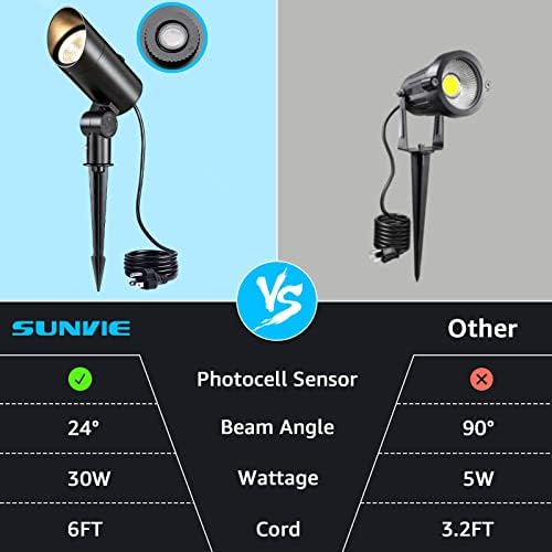 SUNVIE 30 W Spot ışıkları açık 120 V şafak alacakaranlıkta açık LED spot fotosel sensörü ile takın 3000 K su geçirmez parlak