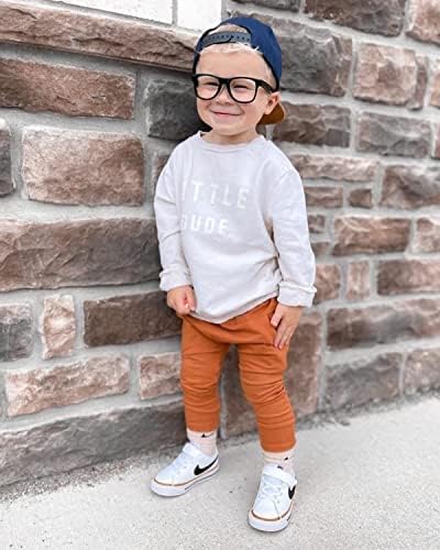 Sonbahar / Kış Yenidoğan Bebek Erkek Bebek Kız Giysileri Set Uzun Kollu Crewneck Tişörtü Kazak Üst Pantolon Sweatpants Kıyafet