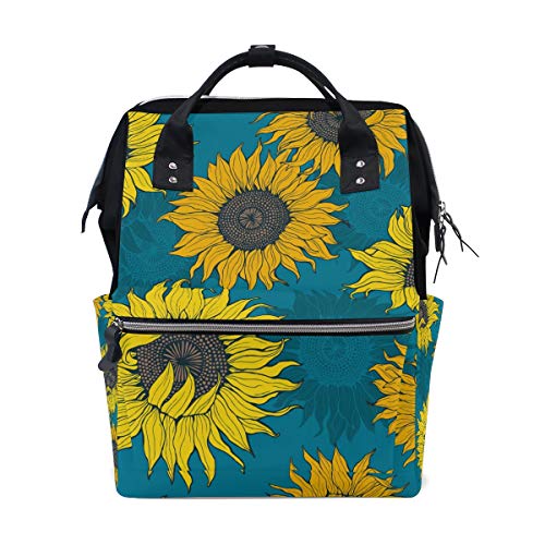 ColourLife bebek bezi çantası Sırt Çantası Ayçiçeği sanat rahat sırt çantası çok fonksiyonlu Nappy Çantalar
