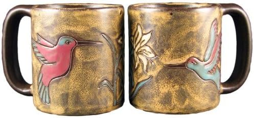 Bir (1) MARA KUMTAŞIN KOLEKSİYONU - 16 Oz Kahve / Çay Bardağı Tahsil Yemeği Kupalar-Hummingbird & Çiçek Tasarım