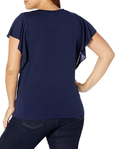 Jessica Simpson kadın Yara Tatlı Fırfır Kollu grafikli tişört