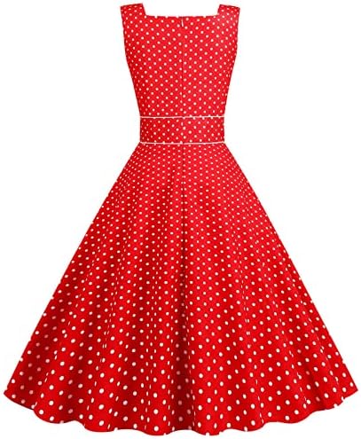 MIASHUI Sevimli Elbiseler Kadınlar için Uzun Kadınlar Casual Kolsuz 1950s Ev Hanımı Akşam Parti Balo Elbise Bayan Maxi Elbise