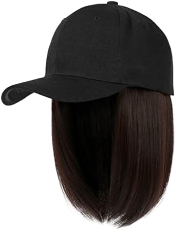 YOLAI Rahat Kadın Kız beyzbol şapkası ile saç ekleme Düz Kısa Ayarlanabilir Çıkarılabilir Peruk Şapka