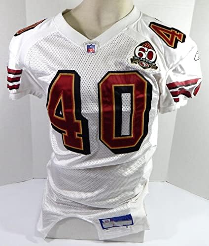 2006 San Francisco 49ers Moran Norris 40 Oyunu Verilen Beyaz Forma 60 S P 44 51-İmzasız NFL Oyunu Kullanılmış Formalar