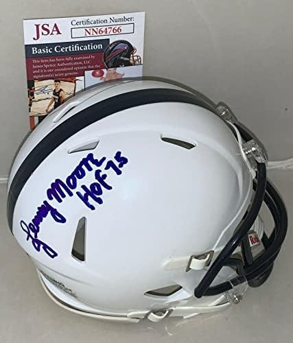 Lenny Moore Colts imzalı Penn State Nittany Lions Hızlı mini kask W / HOF JSA İmzalı NFL Mini Kask