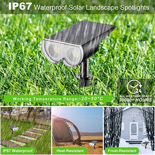 Linkind güneş Spot ışıkları Günışığı 6 paket ve hareket sensörlü güneş çit ışıkları 4 paket