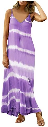 Kadınlar için günlük elbiseler Degrade Elbise(S-5XL) Kravat Boya Çizgili Gevşek Kolsuz Sevimli Güneş Elbiseler Kadınlar için