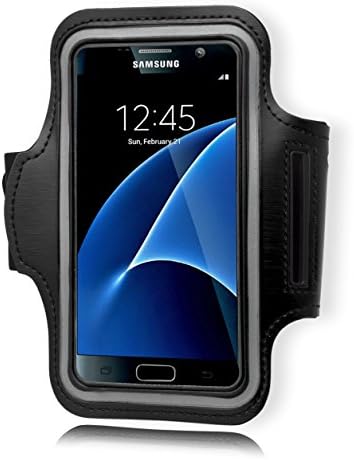 Samsung Galaxy S7 Kol Bandı, Samsung Galaxy S7 G930 için Anahtar Yuvalı Bastex Siyah Koşucular Kol Bandı Kılıfı