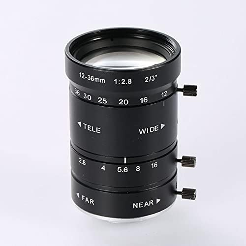 Haiqings 10MP 12-36mm F2. 8-F16 CCTV Endüstriyel yakınlaştırmalı mikroskop Lens Büyük Görünüm Yüksek Çalışma Mesafesi CS