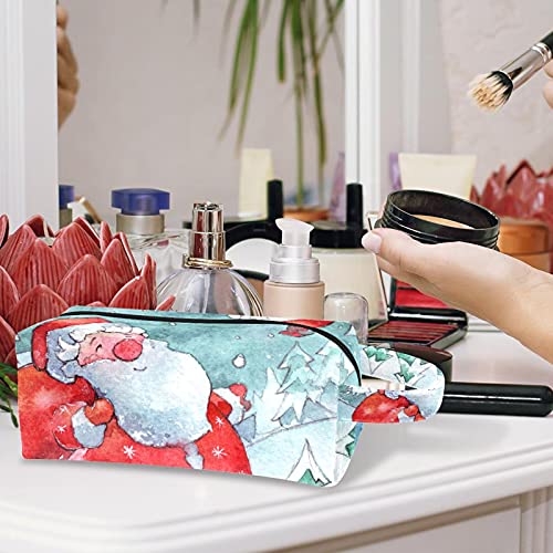 Makyaj Çantası Seyahat Kozmetik Çantası Sevimli Santa Kuşlar makyaj çantası organizatör fermuarlı kese ve Kolu