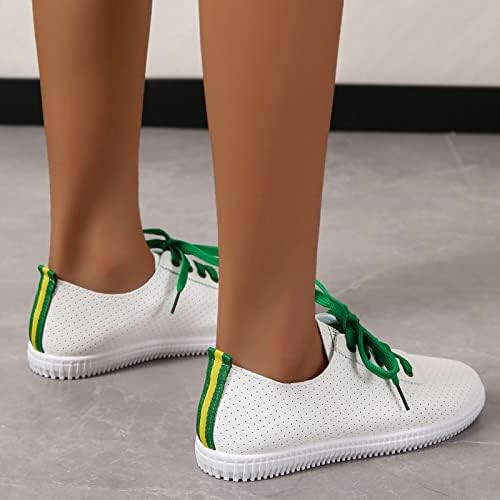 ZSpzx Kadınlar ıçin Sneakers Üzerinde Kayma Düşük Üst Yaz Moda Rahat Düz Taban Ayakkabı Örgü Nefes Rahat Lace Up spor ayakkabı