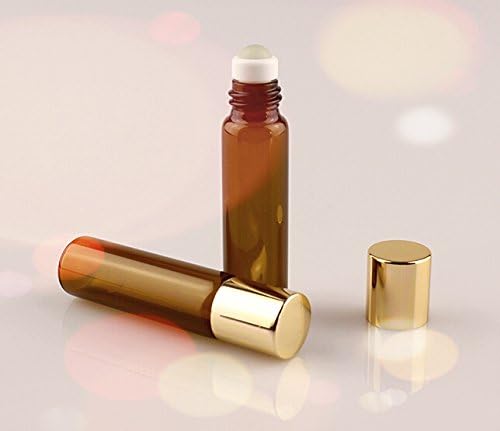 4, 12 ve 24'lü Paketlerde Uçucu Yağ Aromaterapi Parfümleri ve Dudak Balsamları için cam Silindir Topları ve Altın Kapaklı