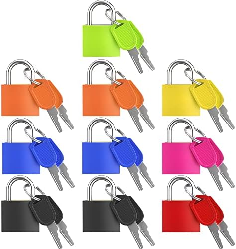 OljezzıYa 10 Adet Bavul anahtarlı kilitler, Anahtarlı Küçük Asma Kilit, Bagaj Asma Kilitleri, Seyahat Çantaları için Mini