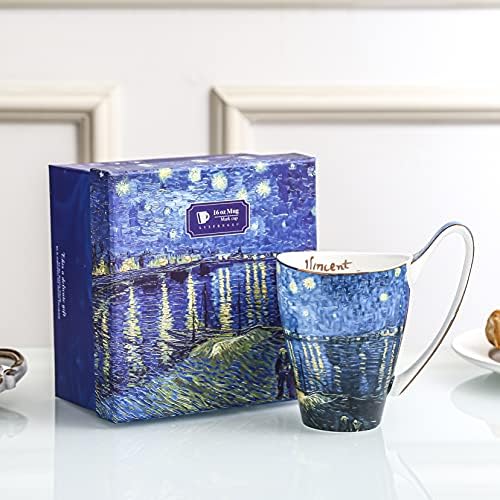 LAIFANKE Van Gogh Kupalar Seramik Büyük Kahve Fincanı Vermek Van Gogh Severler Baba Anne En Iyi Arkadaşı Yenilik Kahve Kupalar