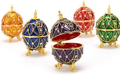 Kraliyet Mor Faberge Yumurta El Yapımı Hediye Paskalya Süslemeleri Paskalya Hediyeler Biblo Kutusu Koleksiyon Heykelcik Ev